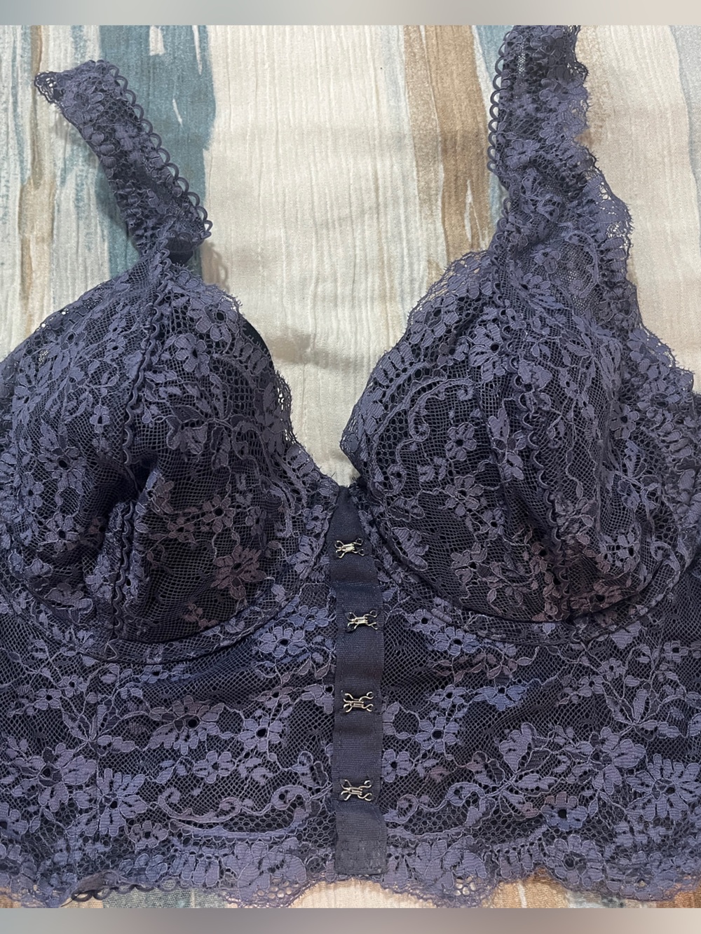 Victoria's Secret Lace Longline Bralette - Deep Lavender